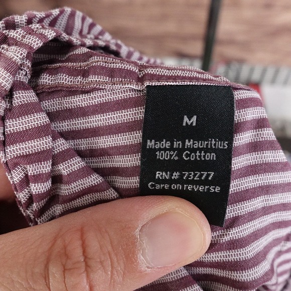 APT. 9 LONG SLEEVE DARK RED STRIPED BUTTON DOWN SHIRT MENS SIZE M MEDIUM - Picture 7 of 7